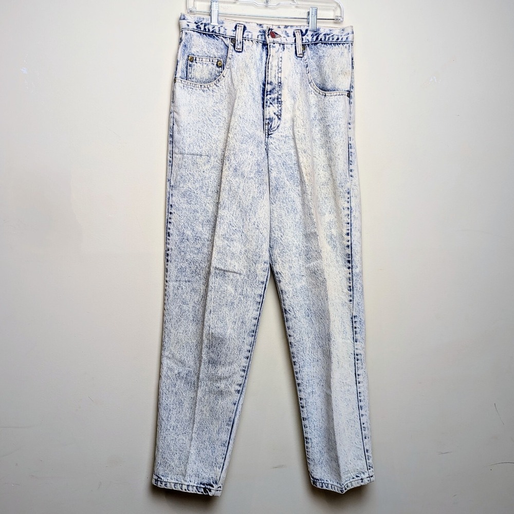 VINTAGE 80s BRITTANIA ACID STONE WASH  DENIM LIGHT‎ BLUE JEANS SIZE 33